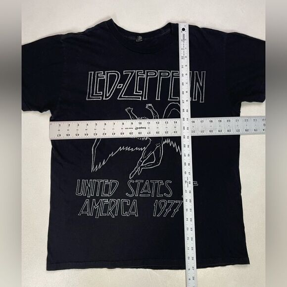 Led Zeppelin USA 1977 Tour Graphic T-shirt Men Large Black Short Sleeve Music - Picture 5 of 5